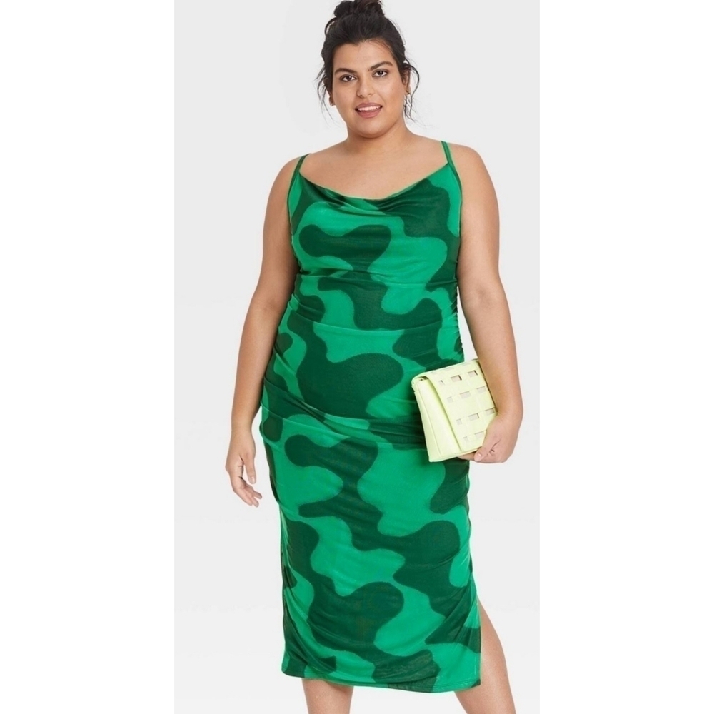Ava & Viv Plus Size Sleeveless Ruched Mesh Dress Size 3X